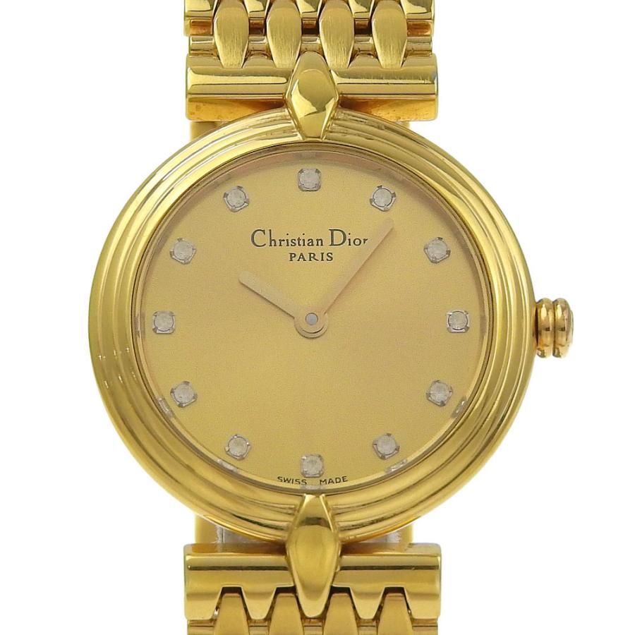 Dior クリスチャンディオール D68-150 腕時計 金メッキ ゴールド