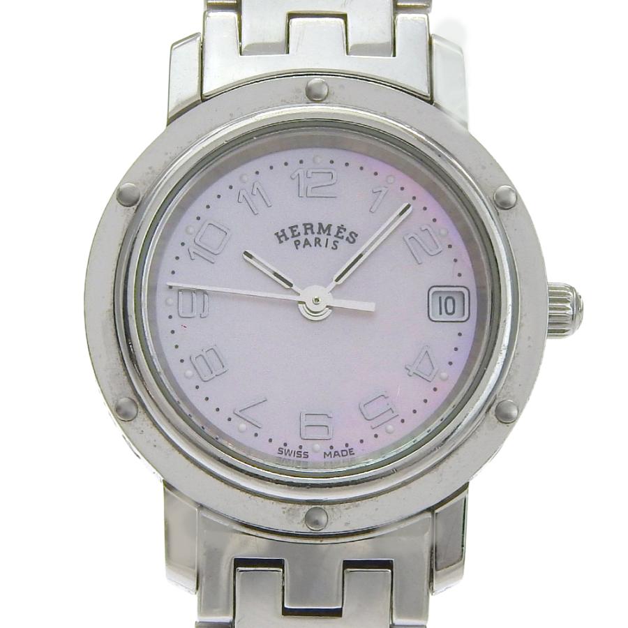 エルメス クリッパー CL4.210 シェル ナクレ クォーツ レディース 時計 HERMES（エルメス） クリッパー ナクレ CL4.210 腕時計 SS シルバー
