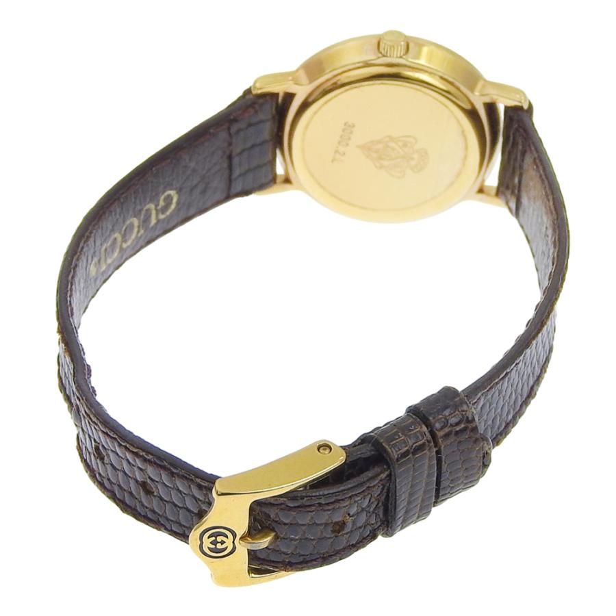 【GUCCI】グッチ 3000.2.L 金メッキ×リザード クオーツ アナログ表示 レディース ゴールド文字盤 腕時計 GUCCI（グッチ） 3000.2.L 腕時計 金メッキ×リザード クオーツ