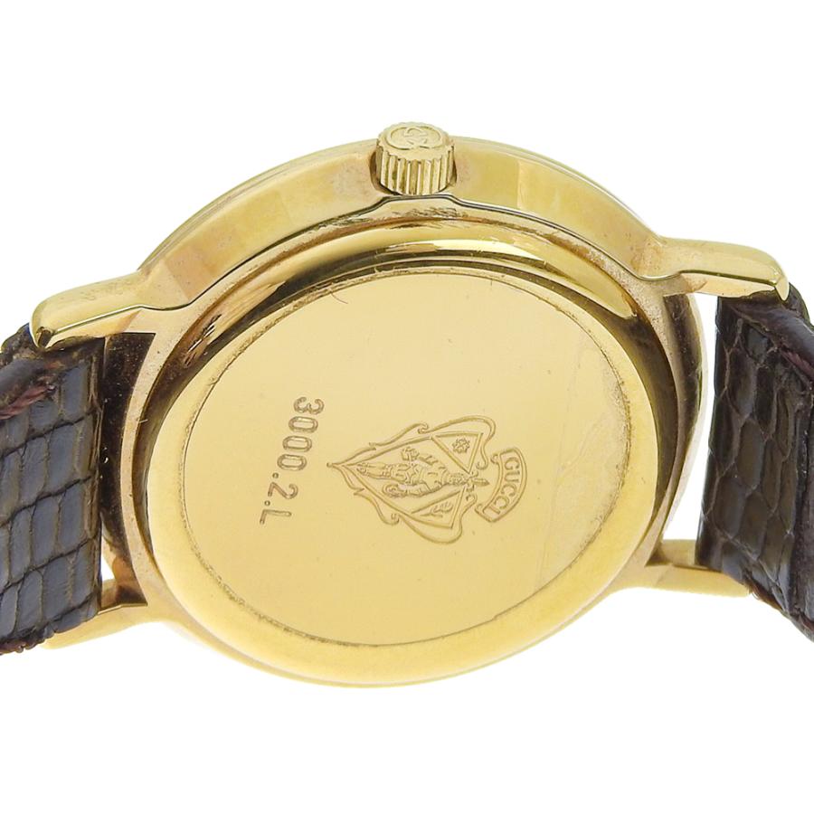 【GUCCI】グッチ 3000.2.L 金メッキ×リザード クオーツ アナログ表示 レディース ゴールド文字盤 腕時計 GUCCI（グッチ） 3000.2.L 腕時計 金メッキ×リザード クオーツ