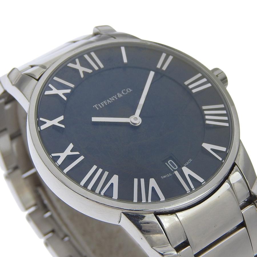 TIFFANY&Co. ティファニー アトラスドーム Z1800.11.10A00A 腕時計 SS クオーツ アナログ表示 メンズ 黒文字盤【I120126097】中古の画像