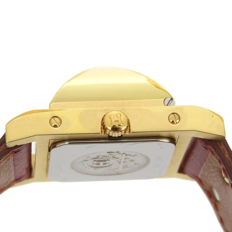 HERMES（エルメス） メドール ME1.201 ○Z 腕時計 金メッキ×レザー
