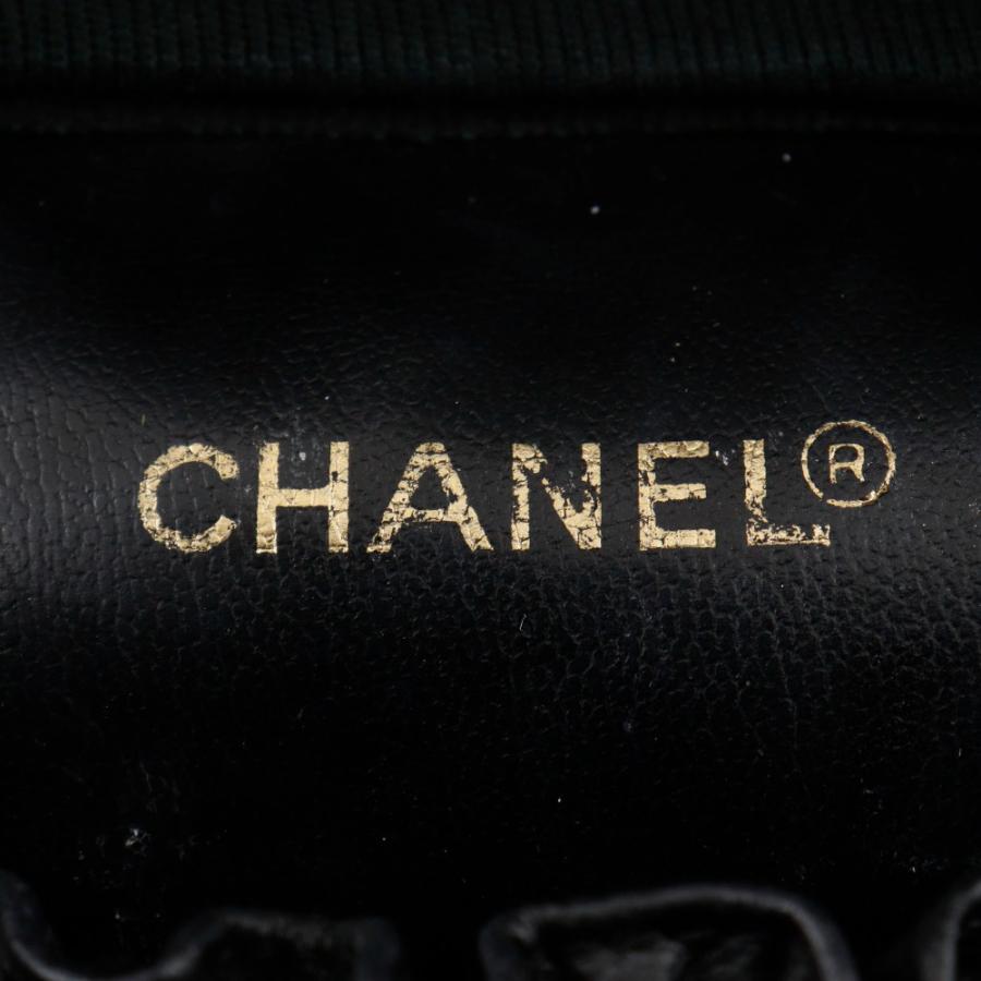 CHANEL シャネル バニティ ハンドバッグ ヴィンテージ ポーチ ラムスキン 黒 レディース【I120725005】中古
