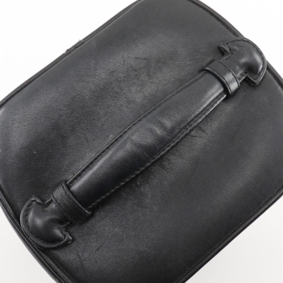CHANEL シャネル バニティ ハンドバッグ ヴィンテージ ポーチ ラムスキン 黒 レディース【I120725005】中古