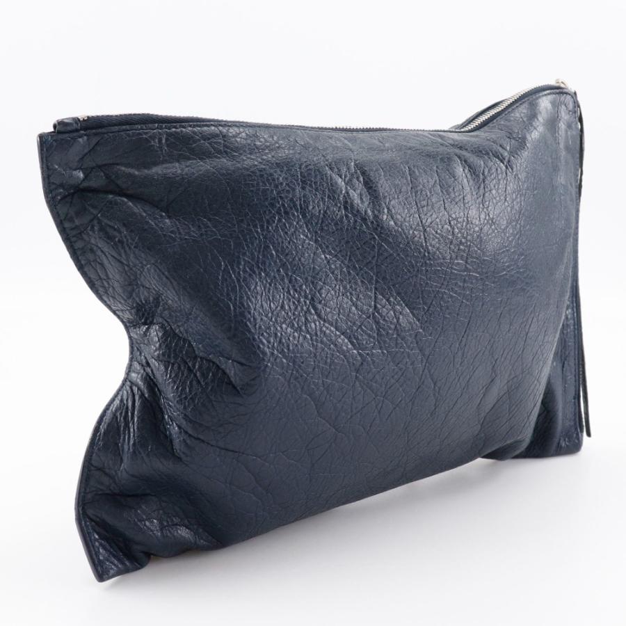 BALENCIAGA バレンシアガ 362967 クラッチバッグ レザー 紺 ユニ