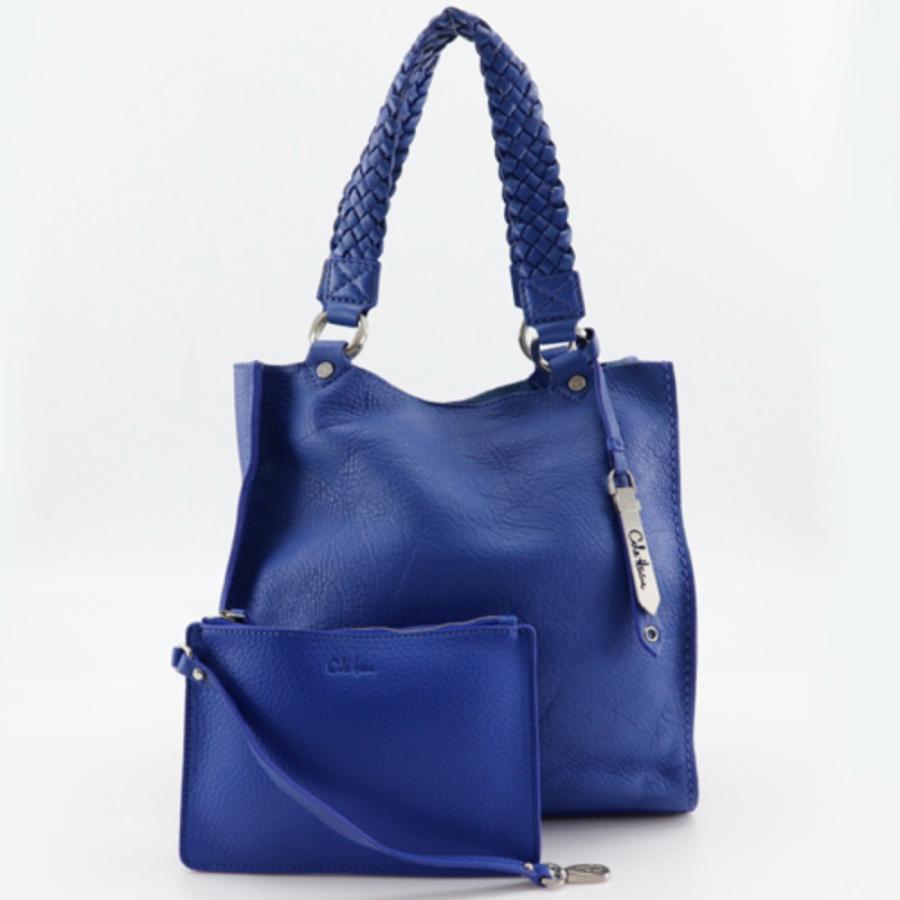 COLE HAAN（コールハーン） メッシュハンドル トートバッグ レザー 青
