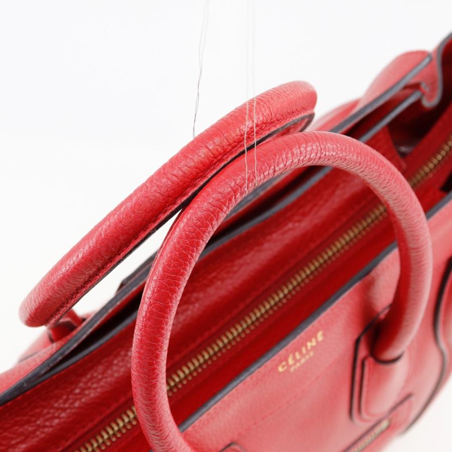 【極美品】セリーヌ　ラゲージ　マイクロショッパー　ハンドバッグ　赤 CELINE セリーヌ ラゲージマイクロショッパー ハンドバッグ レザー 赤