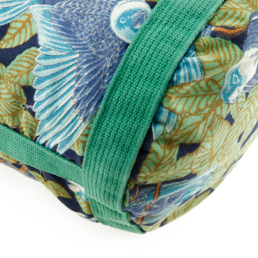 【HERMES】エルメス ワンショルダー ボタニカル柄　鳥柄 ヴィンテージ コットン 緑 レディース ショルダーバッグ HERMES（エルメス） ワンショルダー ボタニカル柄 鳥柄 ヴィンテージ
