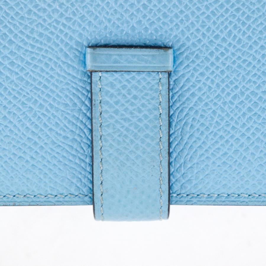 HERMES エルメス ベアンスフレ A 長財布 ヴォーエプソン 水色 レディース【I120725159】中古の画像