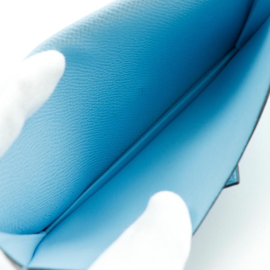 HERMES エルメス ベアンスフレ A 長財布 ヴォーエプソン 水色 レディース【I120725159】中古の画像