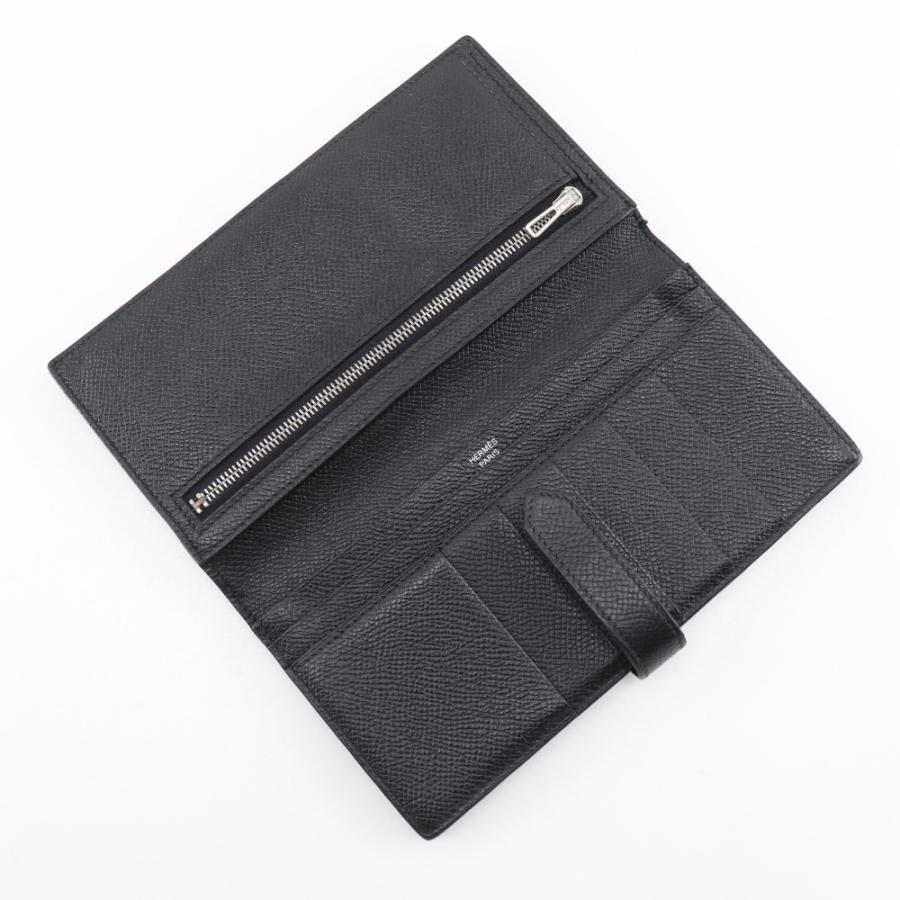 HERMES【エルメス】ベアンクラシック　二つ折り長財布　クシュベル　黒（シルバー金具） レディース バッグ ショルダーバッグ　レディース 【中古】【送料無料】【SS】 HERMES - HERMES【エルメス】ベアンクラシック 二つ折り長財布