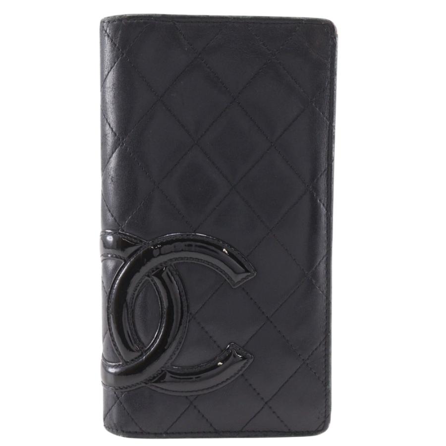 【CHANEL】シャネル カンボンライン 二つ折り A26717 カーフ 黒 レディース 長財布 CHANEL（シャネル） カンボンライン 二つ折り A26717 長財布 カーフ 黒