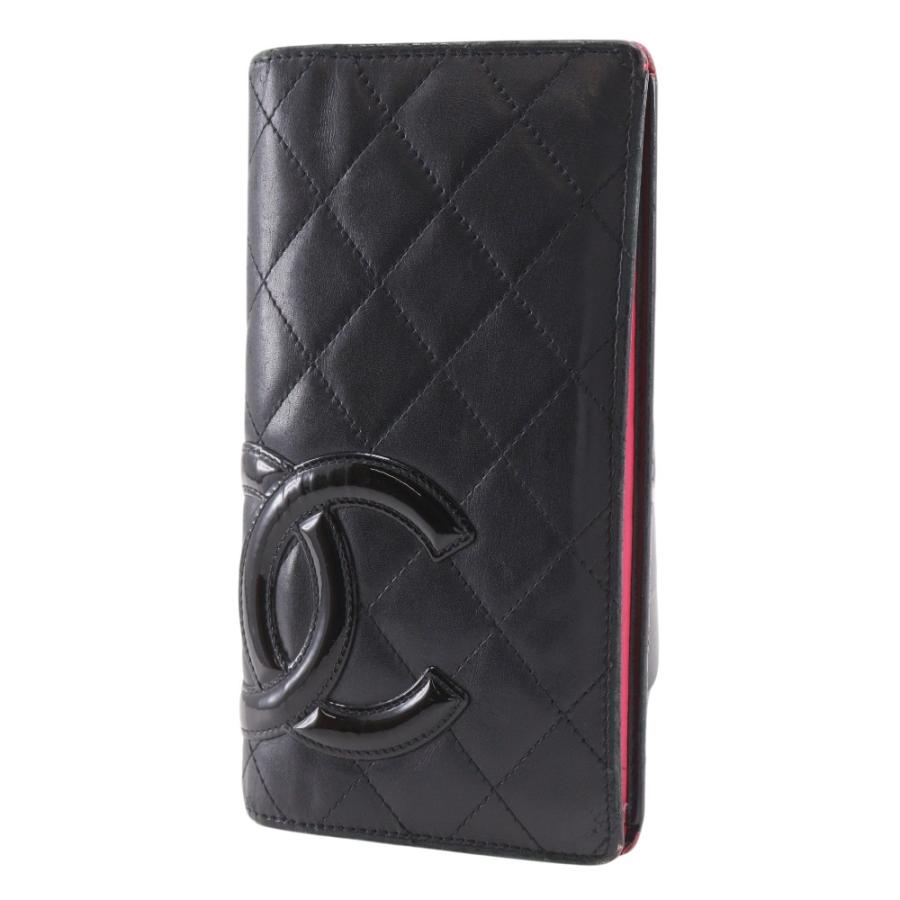 CHANEL（シャネル） カンボンライン 二つ折り A26717 長財布 カーフ 黒