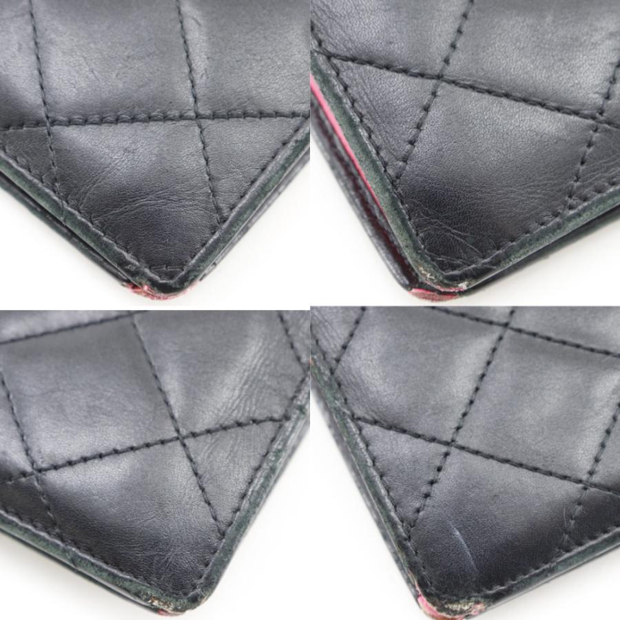 CHANEL（シャネル） カンボンライン 二つ折り A26717 長財布 カーフ 黒