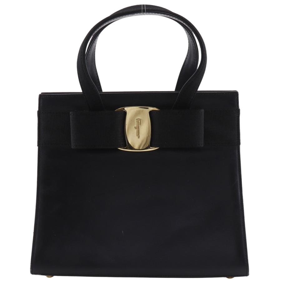 フェラガモ　ヴァラリボン　ハンドバッグ　カーフレザー　ブラック Salvatore Ferragamo サルヴァトーレフェラガモ ヴァラリボン 2WAY