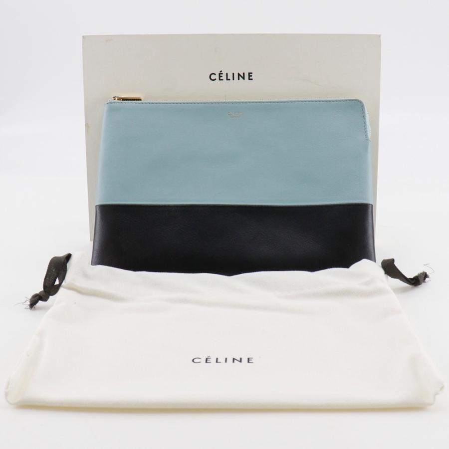 CELINE バイカラークラッチバック CELINE（セリーヌ） クラッチバッグ バイカラー 100093HTM.08GB ポーチ