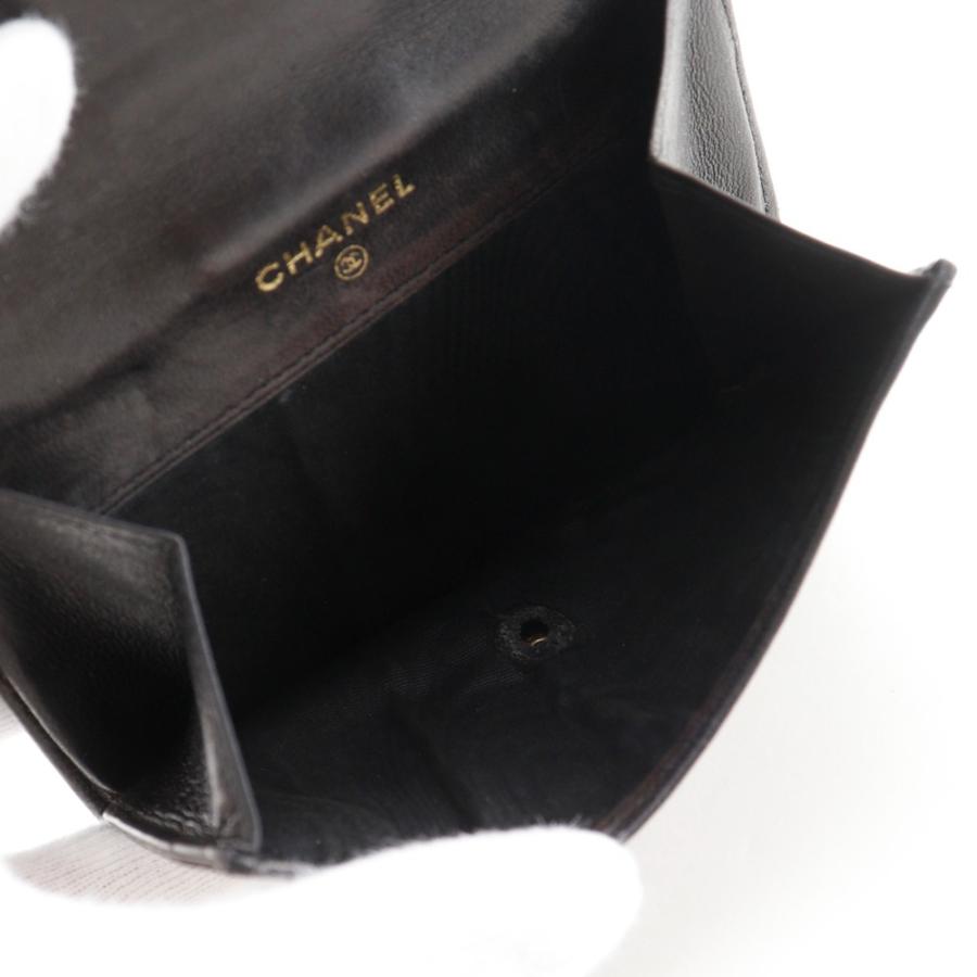 CHANEL（シャネル） ココマーク 二つ折り財布 ラムスキン 黒