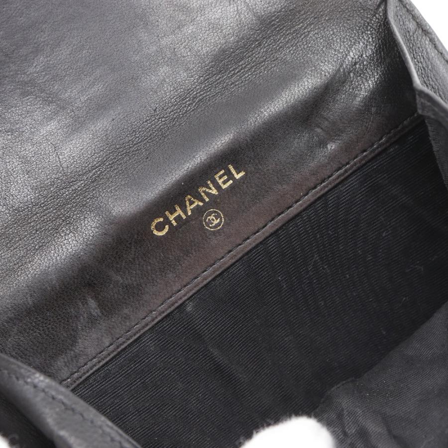 CHANEL（シャネル） ココマーク 二つ折り財布 ラムスキン 黒