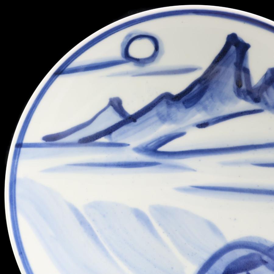 【 人間国宝 近藤悠三 作 】 山染付皿 骨董品 陶磁器 _【I121826001】中古の画像
