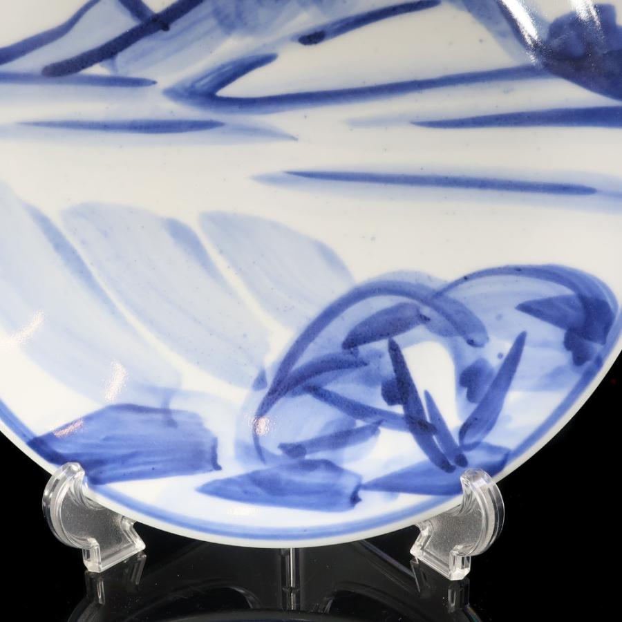 【 人間国宝 近藤悠三 作 】 山染付皿 骨董品 陶磁器 _【I121826001】中古の画像