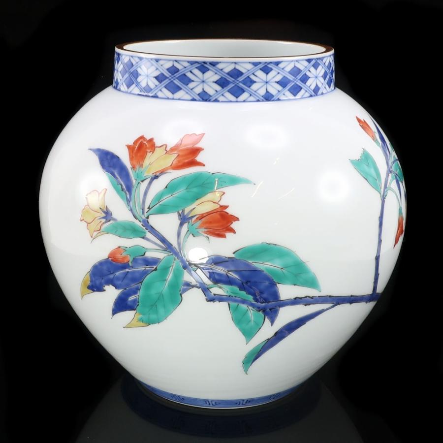 十三代 酒井田柿右衛門 作 錦 樹花文 壷 骨董品 陶磁器 _【I121826002】中古の画像