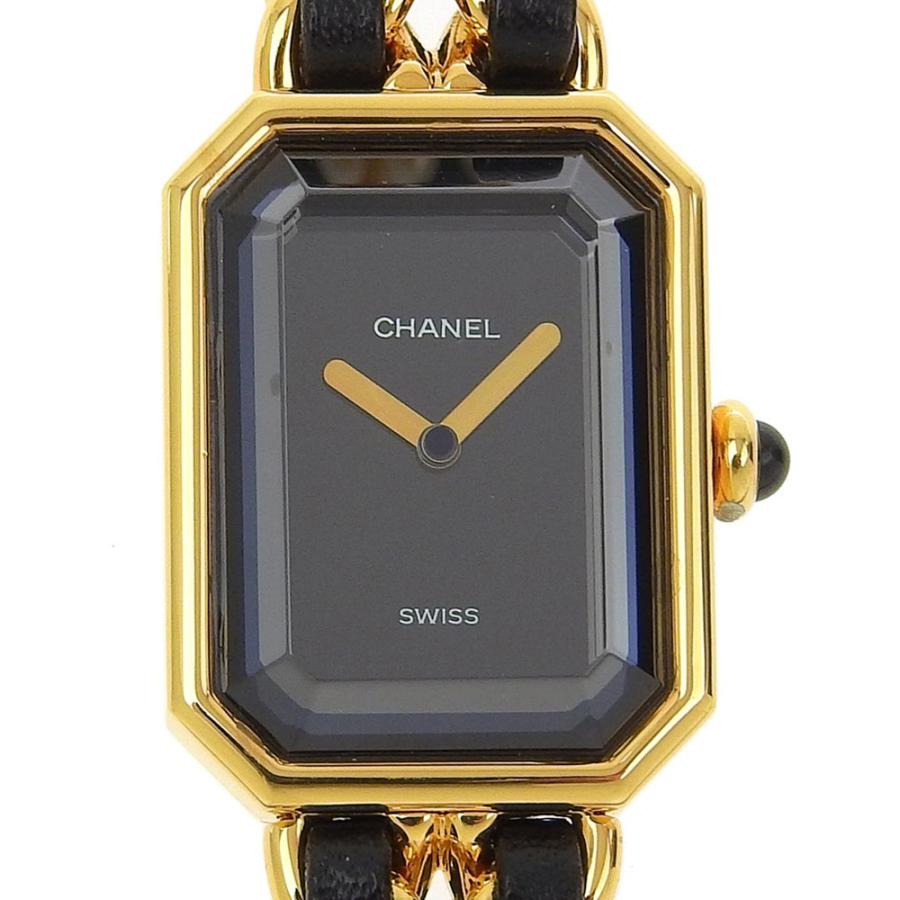 CHANEL シャネル プルミエールS H0001 腕時計 金メッキ×レザー  