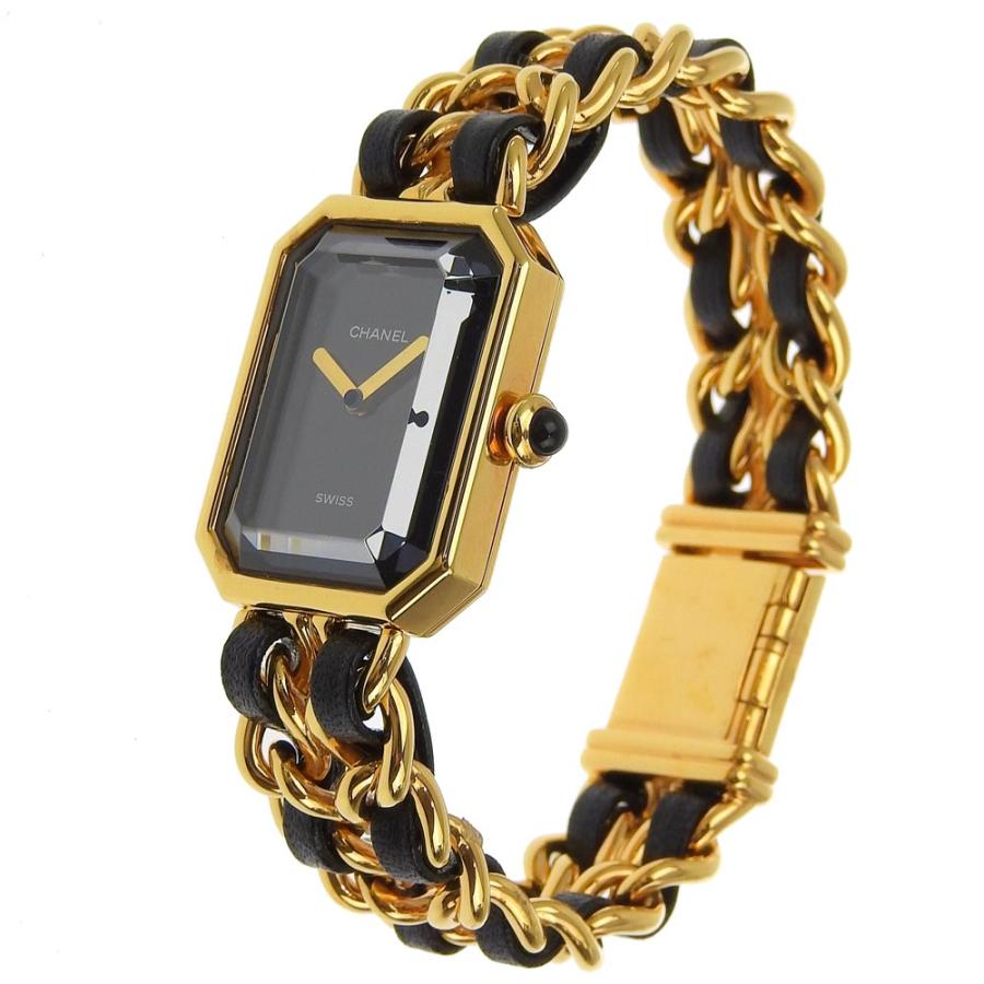 CHANEL シャネル プルミエールS H0001 腕時計 金メッキ×レザー  