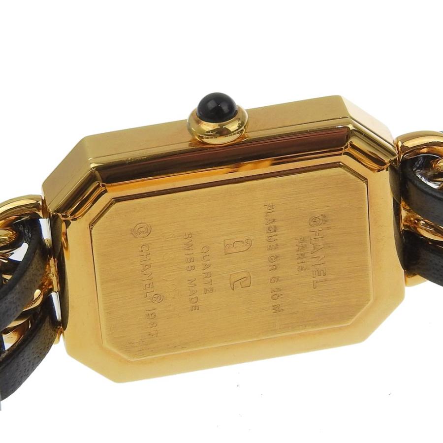【CHANEL】シャネル プルミエールS H0001 金メッキ×レザー ブラック クオーツ アナログ表示 レディース ブラック文字盤 腕時計 CHANEL（シャネル） プルミエールS H0001 腕時計 金メッキ×レザー