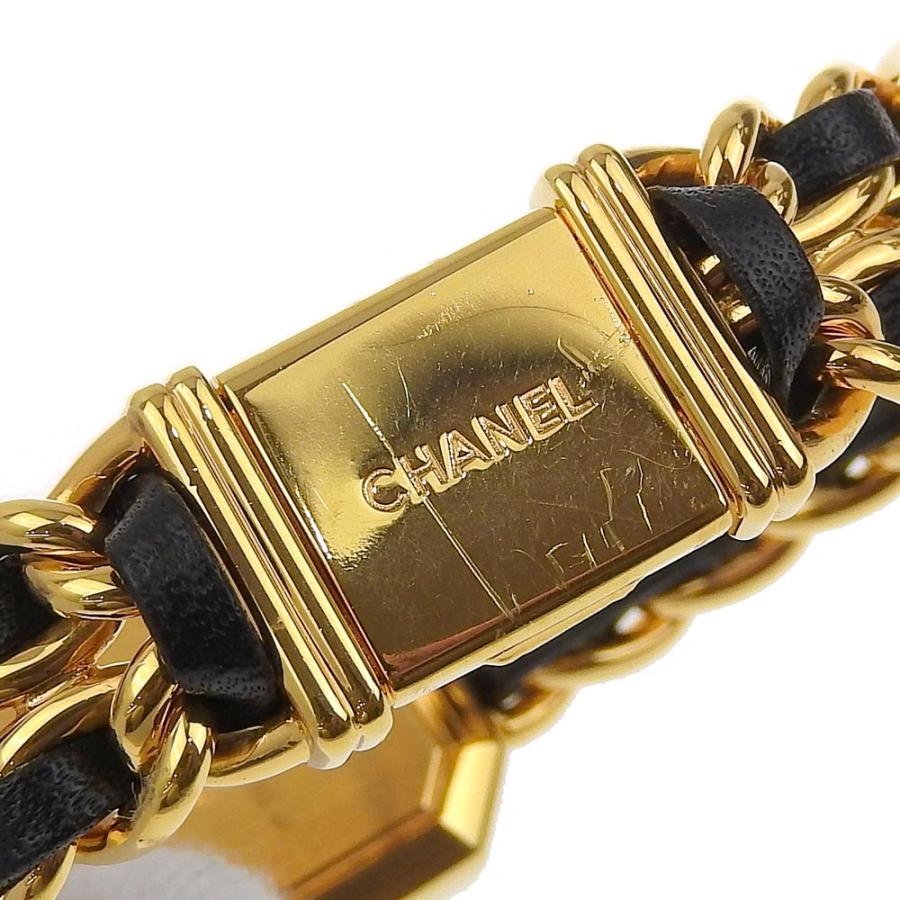 【CHANEL】シャネル プルミエールＳ H0001 金メッキ×レザー ブラック クオーツ アナログ表示 レディース ブラック文字盤 腕時計 CHANEL（シャネル） プルミエールS H0001 腕時計 金メッキ×レザー