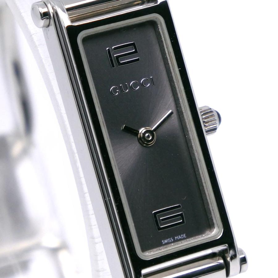 GUCCI グッチ ブラック文字盤 クォーツ 腕時計 1500L GUCCI - GUCCI グッチ 1500L ブラック文字盤 クォーツ SS 腕時計