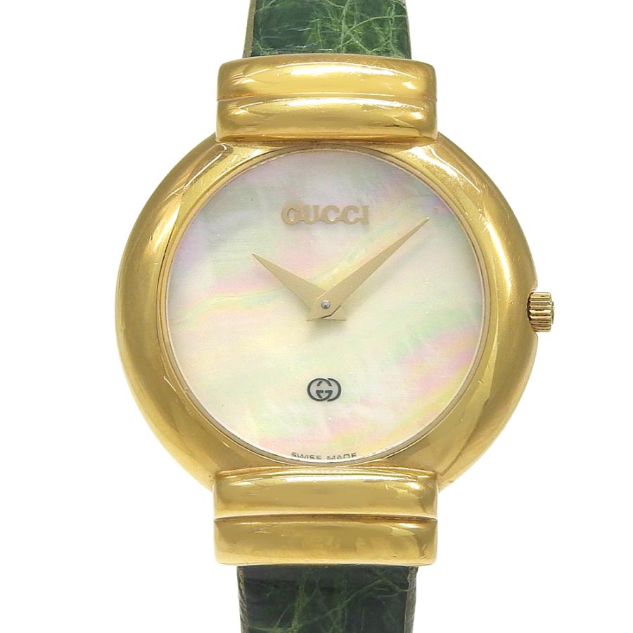 GUCCI（グッチ） 5300J 腕時計 ゴールデンパール×レザー ゴールド
