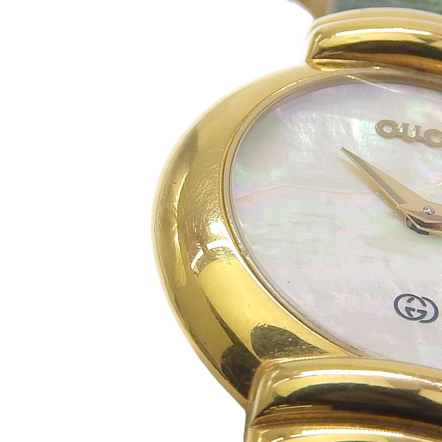 GUCCI（グッチ） 5300J 腕時計 ゴールデンパール×レザー ゴールド
