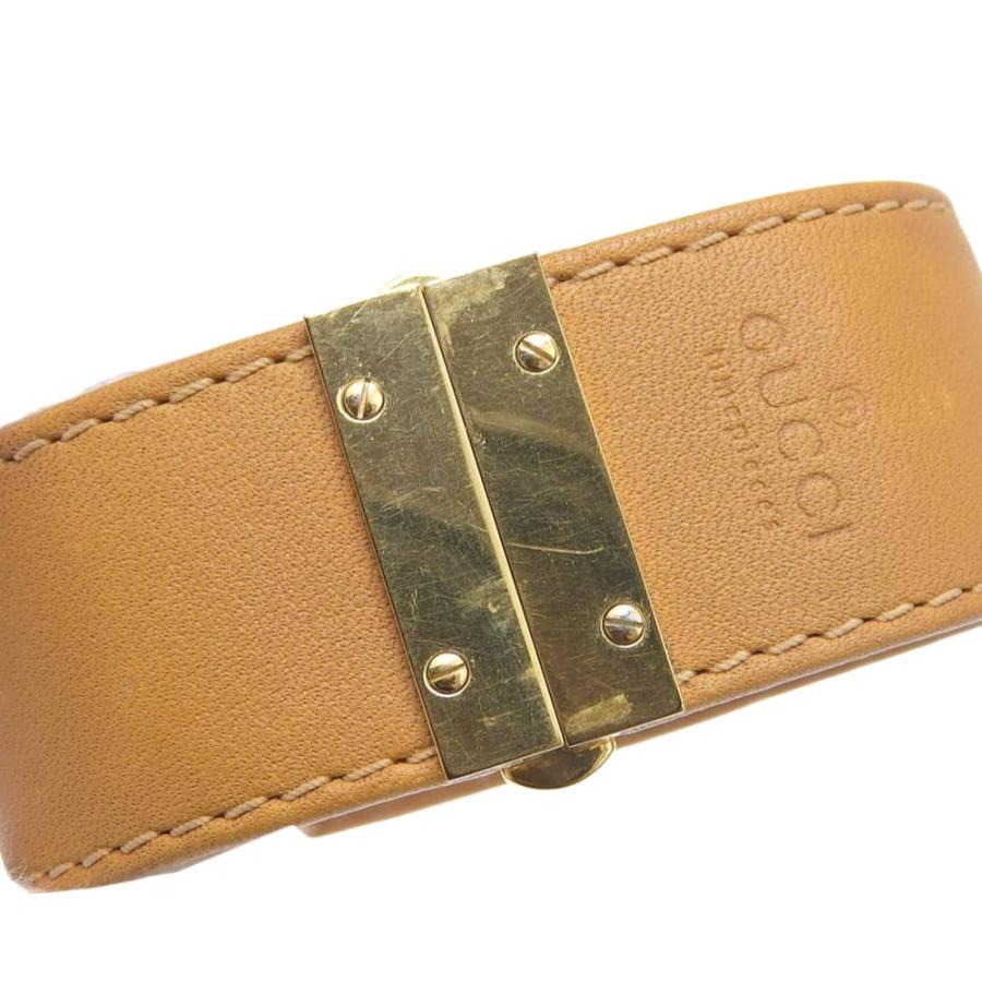 GUCCI（グッチ） バングルウォッチ 7800S 腕時計 金メッキ×レザー