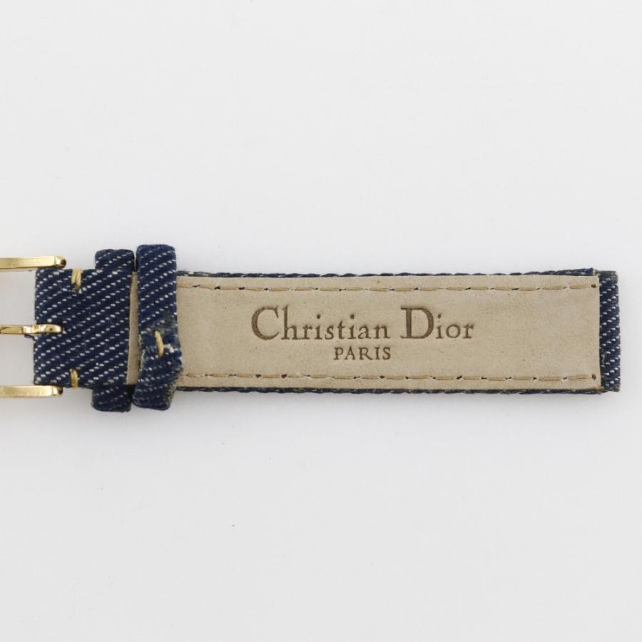 Dior クリスチャンディオール ベルトのみ 腕時計 金メッキ×デニム 