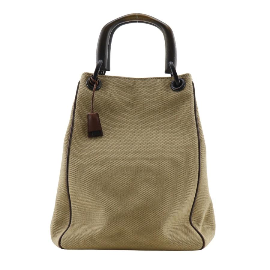 GUCCI（グッチ） ウッドハンドル 106493 ハンドバッグ キャンバス 