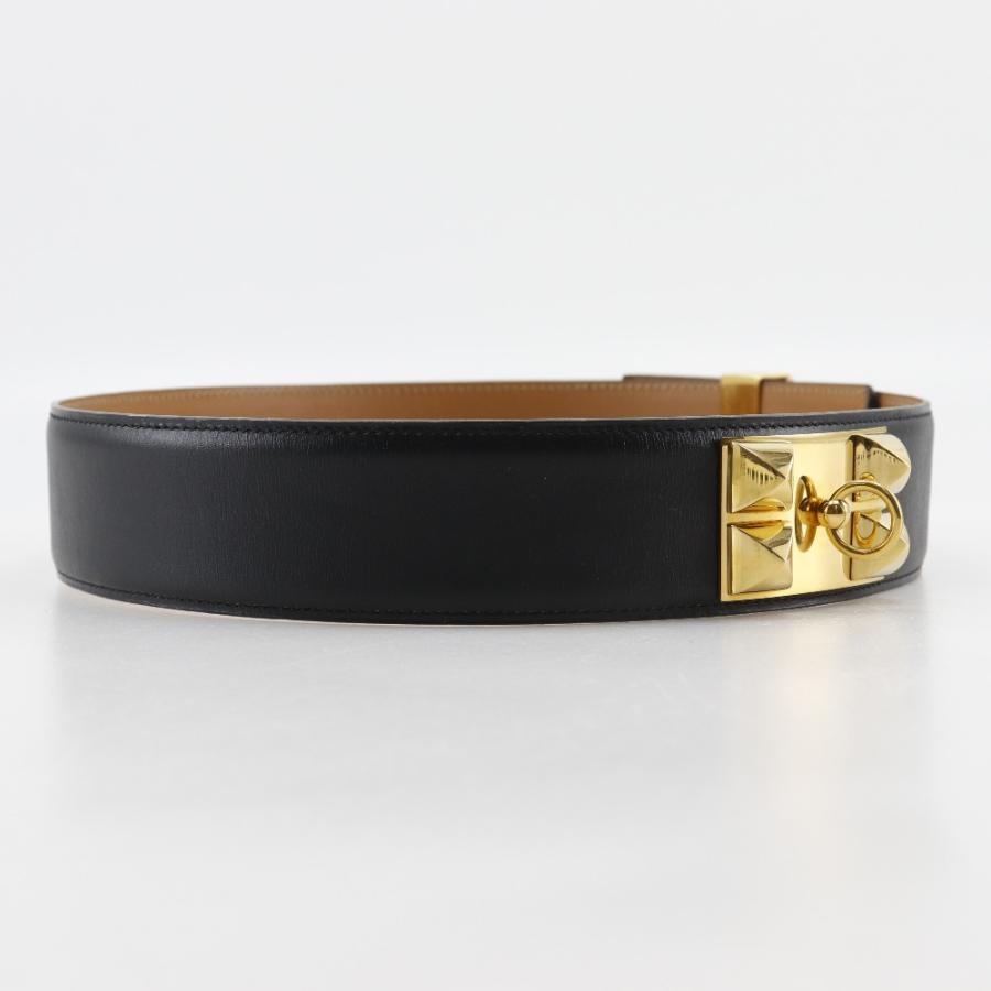 HERMES エルメス コリエドシアン ベルト カーフ×金メッキ 黒 HERMES エルメス コリエドシアン ベルト カーフ×金メッキ 黒