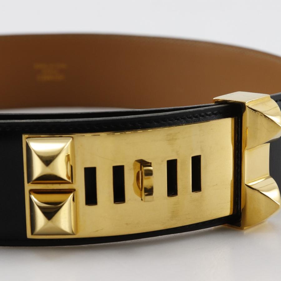 HERMES エルメス コリエドシアン ベルト カーフ×金メッキ 黒 HERMES エルメス コリエドシアン ベルト カーフ×金メッキ 黒