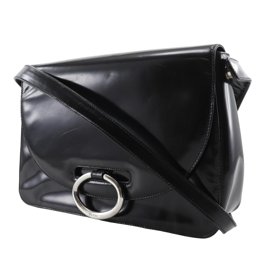 PRADA（プラダ） ワンショルダー ショルダーバッグ パテントレザー 黒 