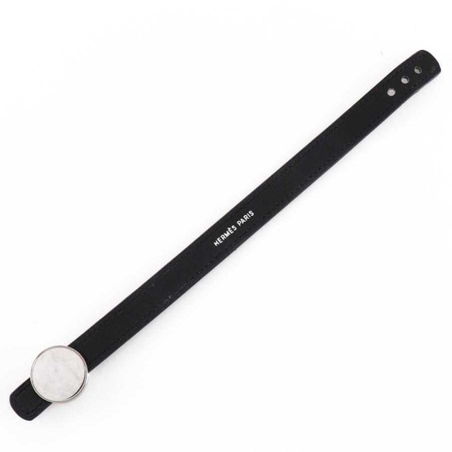 HERMES エルメス セリエ ルーピング □I ブレスレット レザー 黒