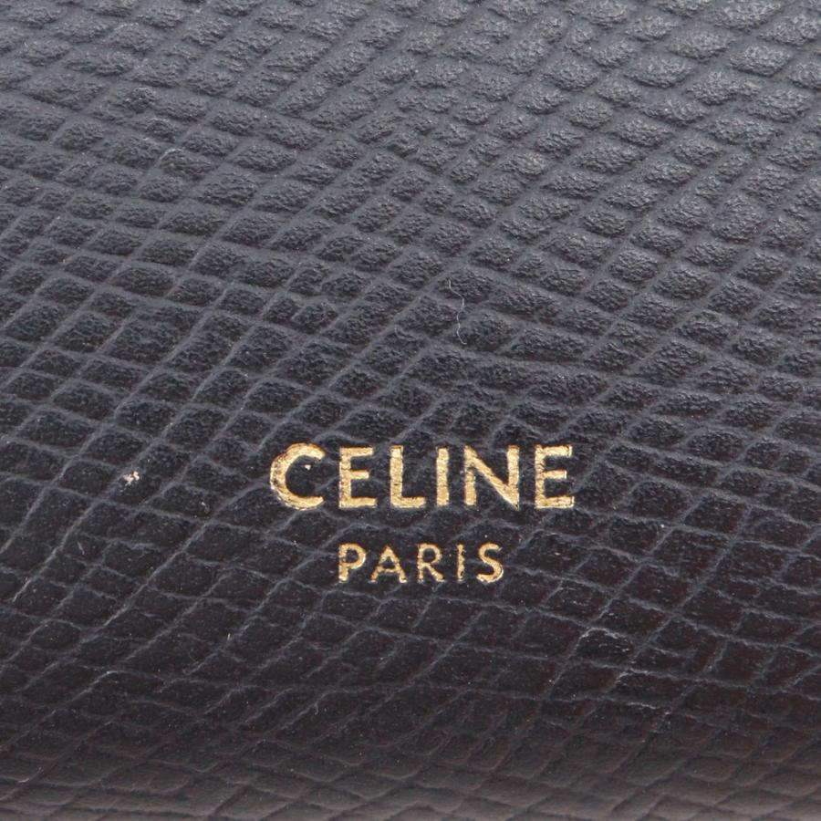 【CELINE】セリーヌ ミディアムストラップウォレット カーフ 黒 レディース 二つ折り財布 CELINE（セリーヌ） ミディアムストラップウォレット 二つ折り財布