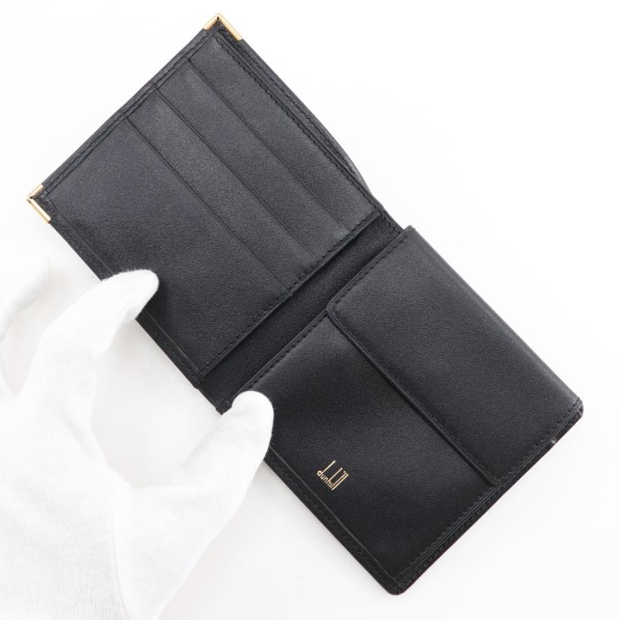 dunhill Dunhill ダンヒル ロゴ 二つ折り財布 カーフ 黒 メンズ  