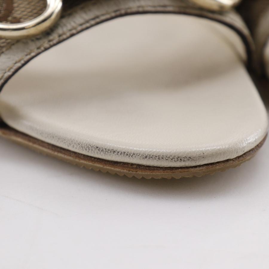 GUCCI（グッチ） バンブービット 138713 ミュール GGキャンバス 白
