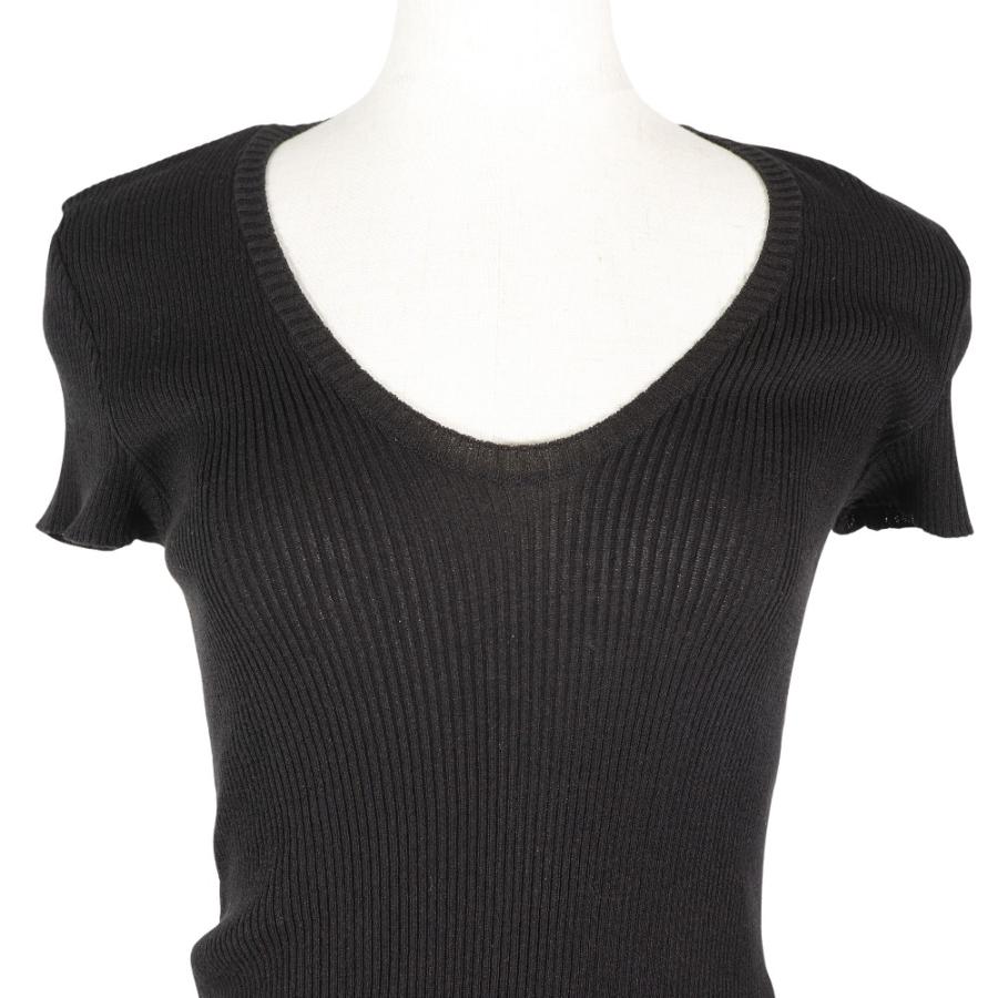 【CHANEL】シャネル 半袖 ココマーク サマーニット P28461K00111 06P コットン×ナイロン 黒 レディース ニット CHANEL（シャネル） 半袖 ココマーク サマーニット P28461K00111 06P