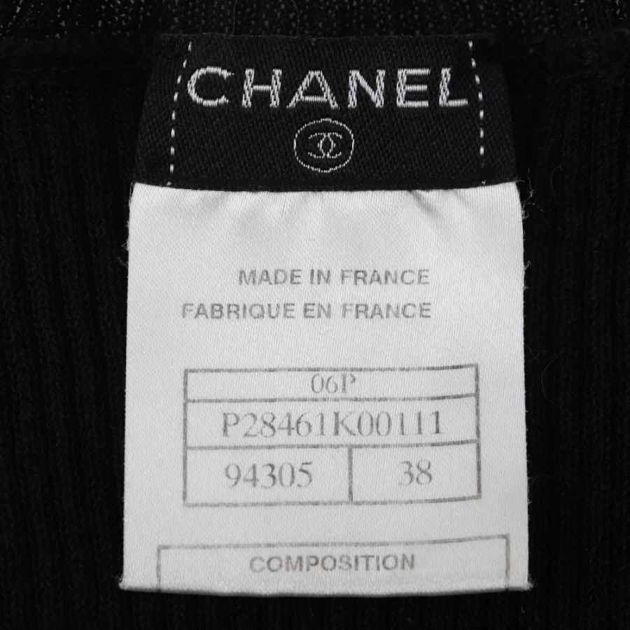 【CHANEL】シャネル 半袖 ココマーク サマーニット P28461K00111 06P コットン×ナイロン 黒 レディース ニット CHANEL（シャネル） 半袖 ココマーク サマーニット P28461K00111 06P