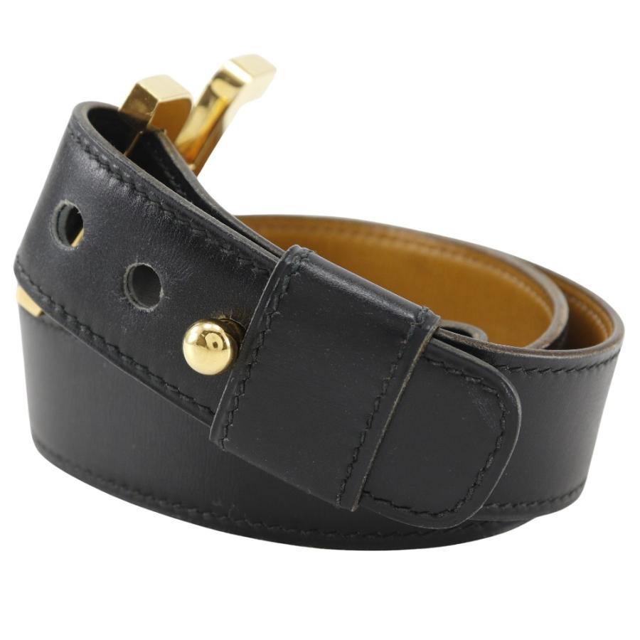 HERMES（エルメス） Hベルト ヴィンテージ 〇G ベルト カーフ×金メッキ
