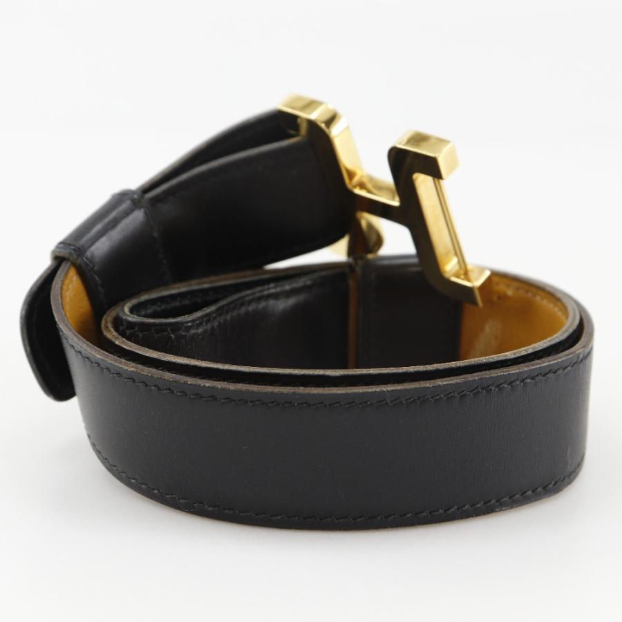 HERMES（エルメス） Hベルト ヴィンテージ 〇G ベルト カーフ×金メッキ