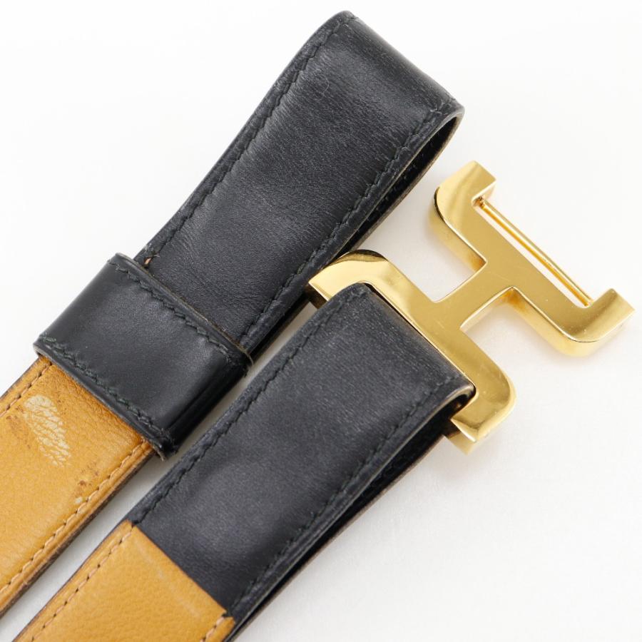 HERMES（エルメス） Hベルト ヴィンテージ 〇G ベルト カーフ×金メッキ