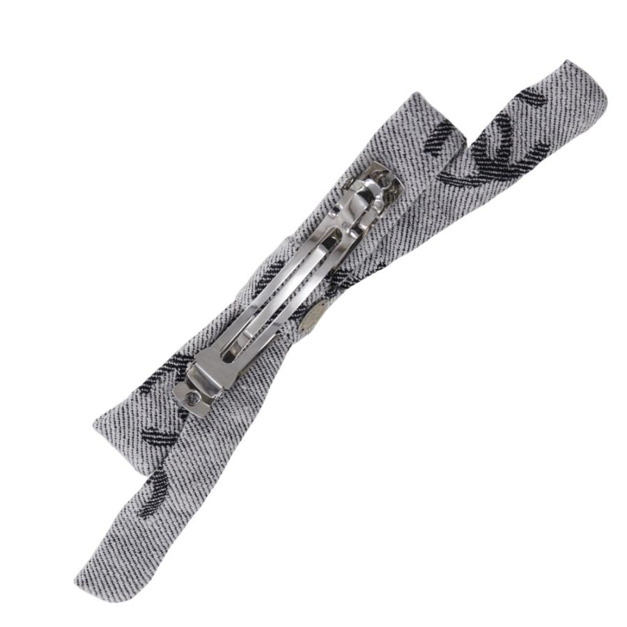 CHANEL（シャネル） ココマークリボン 22S バレッタ コットン グレー