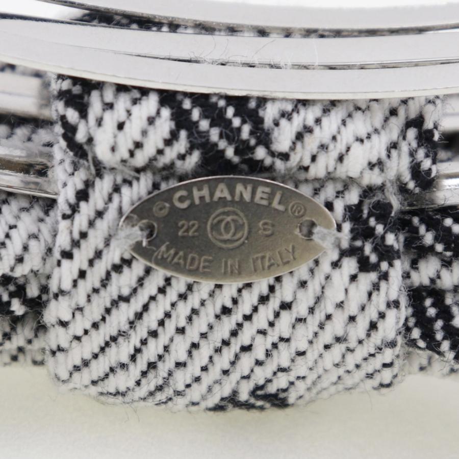 CHANEL（シャネル） ココマークリボン 22S バレッタ コットン グレー