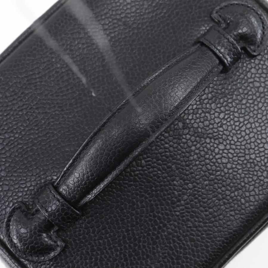 CHANEL シャネル ココマーク ハンドバッグ ポーチ A01998 バニティ キャビアスキン 黒 レディース【I131826039】中古の画像
